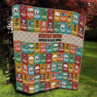 Everyday Genius Powered by Black Minds Quilt with Colorful Invention Icons Pattern - Wonder Print Shop