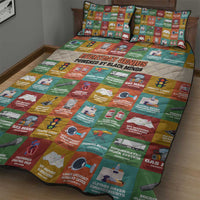 Everyday Genius Powered by Black Minds Quilt Bed Set with Colorful Invention Icons Pattern - Wonder Print Shop