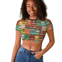 Everyday Genius Powered by Black Minds Raglan Cropped T shirt with Colorful Invention Icons Pattern - Wonder Print Shop