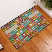 Everyday Genius Powered by Black Minds Rubber Doormat with Colorful Invention Icons Pattern - Wonder Print Shop