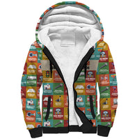 Everyday Genius Powered by Black Minds Sherpa Hoodie with Colorful Invention Icons Pattern - Wonder Print Shop