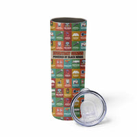 Everyday Genius Powered by Black Minds Skinny Tumbler with Colorful Invention Icons Pattern - Wonder Print Shop