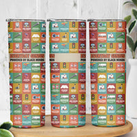 Everyday Genius Powered by Black Minds Skinny Tumbler with Colorful Invention Icons Pattern - Wonder Print Shop