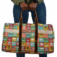 Everyday Genius Powered by Black Minds Travel Bag with Colorful Invention Icons Pattern - Wonder Print Shop