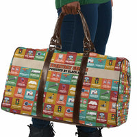 Everyday Genius Powered by Black Minds Travel Bag with Colorful Invention Icons Pattern - Wonder Print Shop