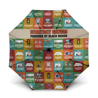 Everyday Genius Powered by Black Minds Umbrella with Colorful Invention Icons Pattern - Wonder Print Shop