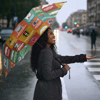 Everyday Genius Powered by Black Minds Umbrella with Colorful Invention Icons Pattern - Wonder Print Shop