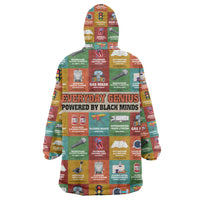 Everyday Genius Powered by Black Minds Wearable Blanket Hoodie with Colorful Invention Icons Pattern - Wonder Print Shop