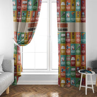 Everyday Genius Powered by Black Minds Window Curtain with Colorful Invention Icons Pattern - Wonder Print Shop
