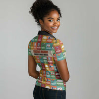 Everyday Genius Powered by Black Minds Women Polo Shirt with Colorful Invention Icons Pattern - Wonder Print Shop
