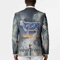 Hesat Celestial Cow Egyptian Blazer with Mythic Sky Motif in Cosmic Theme