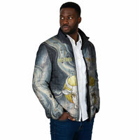 Hesat Celestial Cow Egyptian Padded Jacket with Mythic Sky Motif in Cosmic Theme