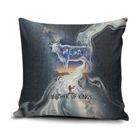 Hesat Celestial Cow Egyptian Pillow Cover with Mythic Sky Motif in Cosmic Theme