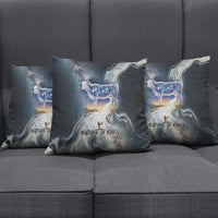 Hesat Celestial Cow Egyptian Pillow Cover with Mythic Sky Motif in Cosmic Theme