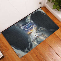 Hesat Celestial Cow Egyptian Rubber Doormat with Mythic Sky Motif in Cosmic Theme