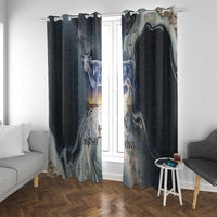 Hesat Celestial Cow Egyptian Window Curtain with Mythic Sky Motif in Cosmic Theme