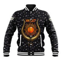 Hesat Solar Horn Symbol Baseball Jacket Egyptian Cosmic Cow in Starry Milky Way
