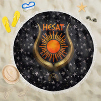 Hesat Solar Horn Symbol Beach Blanket Egyptian Cosmic Cow in Starry Milky Way
