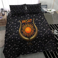 Hesat Solar Horn Symbol Bedding Set Egyptian Cosmic Cow in Starry Milky Way