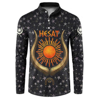 Hesat Solar Horn Symbol Button Sweatshirt Egyptian Cosmic Cow in Starry Milky Way