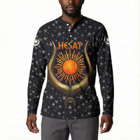 Hesat Solar Horn Symbol Button Sweatshirt Egyptian Cosmic Cow in Starry Milky Way