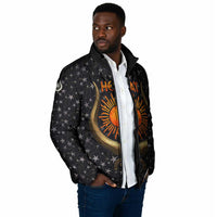 Hesat Solar Horn Symbol Padded Jacket Egyptian Cosmic Cow in Starry Milky Way