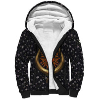Hesat Solar Horn Symbol Sherpa Hoodie Egyptian Cosmic Cow in Starry Milky Way