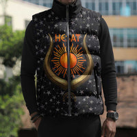 Hesat Solar Horn Symbol Sleeveless Puffer Jacket Egyptian Cosmic Cow in Starry Milky Way