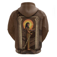 Imenet Sunlit Temple Columns Zip Hoodie with Ancient Egyptian Offering Scene