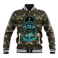 Imentet Egyptian Baseball Jacket with Eye of Horus and Eternal Tree in Afterlife