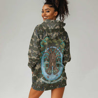 Imentet Egyptian Hoodie Dress with Eye of Horus and Eternal Tree in Afterlife
