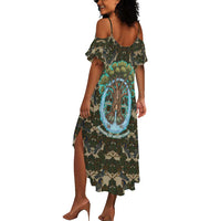 Imentet Egyptian Summer Maxi Dress with Eye of Horus and Eternal Tree in Afterlife