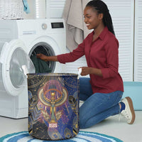 Isis Ankh Symbol Laundry Basket with Celestial Wings in Ancient Egyptian Cosmic