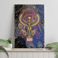 Isis Ankh Symbol Canvas Wall Art with Celestial Wings in Ancient Egyptian Cosmic
