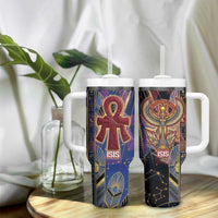 Isis Ankh Symbol Tumbler With Handle with Celestial Wings in Ancient Egyptian Cosmic