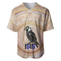 Isis Baseball Jersey with Falcon Symbol and Sacred Geometry in Egyptian