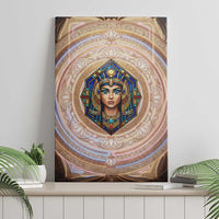 Isis Canvas Wall Art with Falcon Symbol and Sacred Geometry in Egyptian