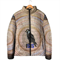 Isis Padded Jacket with Falcon Symbol and Sacred Geometry in Egyptian