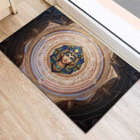 Isis Rubber Doormat with Falcon Symbol and Sacred Geometry in Egyptian
