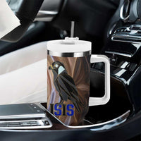 Isis Tumbler With Handle with Falcon Symbol and Sacred Geometry in Egyptian