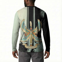 Ma’at Feather Egyptian Button Sweatshirt with Scales Symbolizing Truth and Cosmic Balance