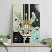 Ma’at Feather Egyptian Canvas Wall Art with Scales Symbolizing Truth and Cosmic Balance