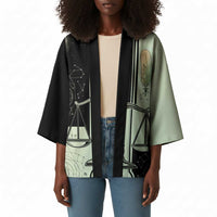 Ma’at Feather Egyptian Kimono with Scales Symbolizing Truth and Cosmic Balance