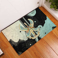 Ma’at Feather Egyptian Rubber Doormat with Scales Symbolizing Truth and Cosmic Balance