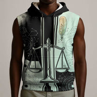 Ma’at Feather Egyptian Sleeveless Hoodie with Scales Symbolizing Truth and Cosmic Balance