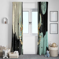 Ma’at Feather Egyptian Window Curtain with Scales Symbolizing Truth and Cosmic Balance