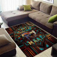 Ma’at Eye of Horus Area Rug Egyptian Feather Celebrating Truth