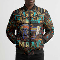 Ma’at Eye of Horus Bomber Puffer Jacket Egyptian Feather Celebrating Truth