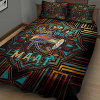 Ma’at Eye of Horus Quilt Bed Set Egyptian Feather Celebrating Truth