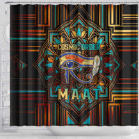 Ma’at Eye of Horus Shower Curtain Egyptian Feather Celebrating Truth